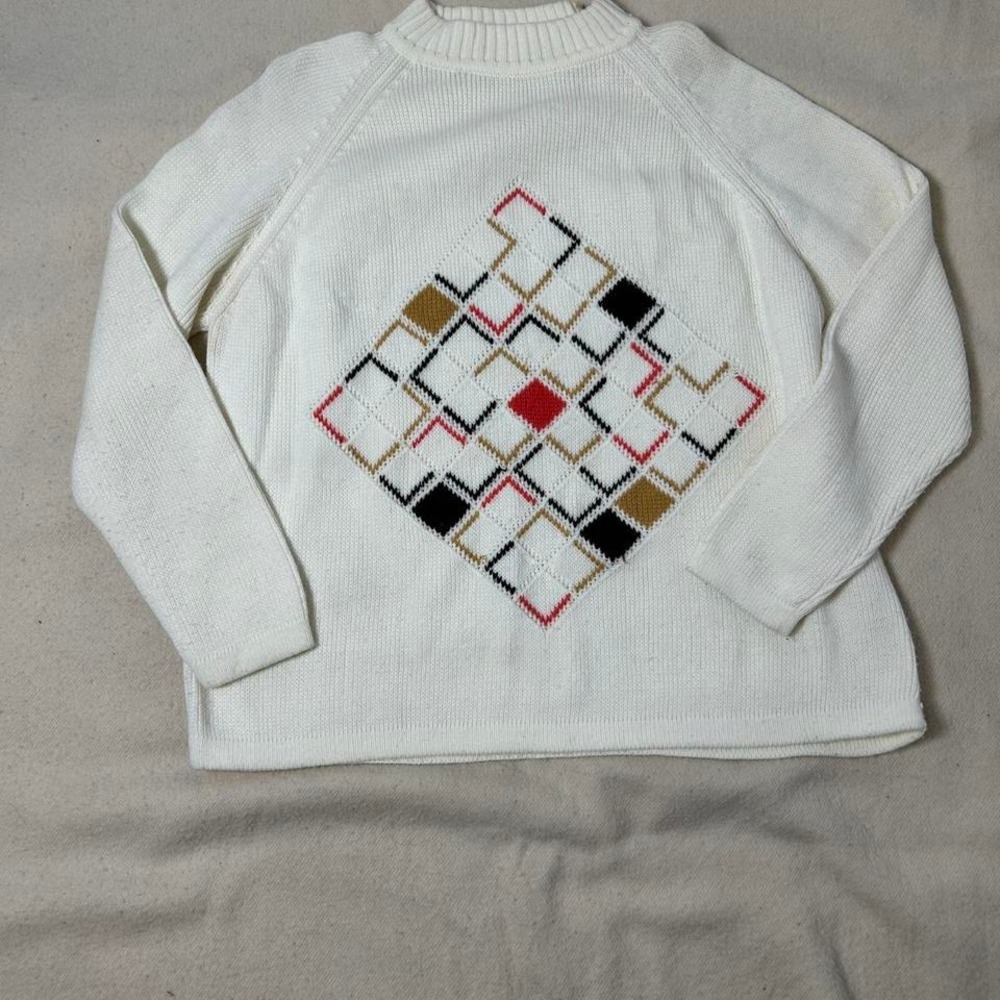 CAROL BRENT Vtg 60-70s ivory Sweater Coat-Bust 42